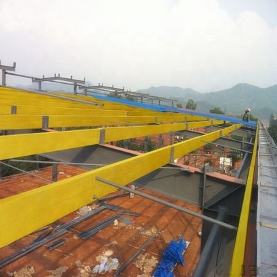 부드러운 6m Span GRP FRP 지붕 패널 지원 프레임을위한 플라스틱 Purlin 높은 부하 용량